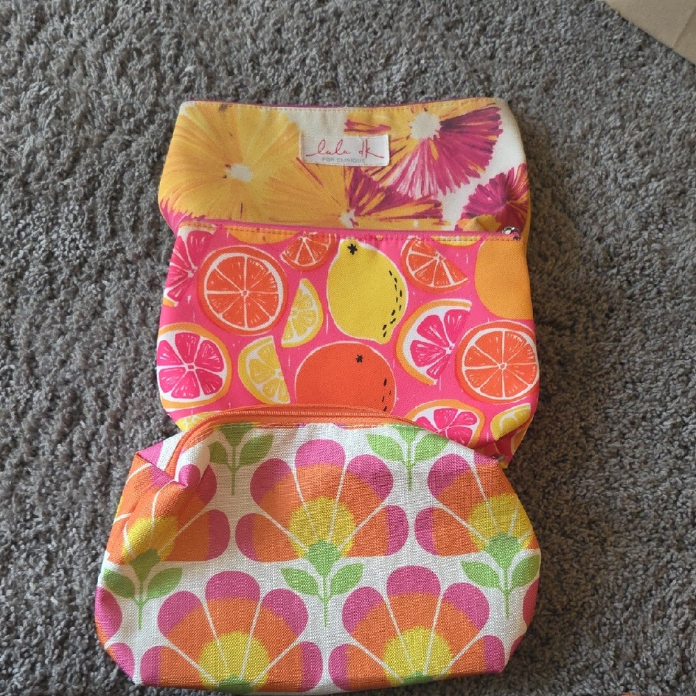 Lola Vibrant Floral and Citrus Pouches